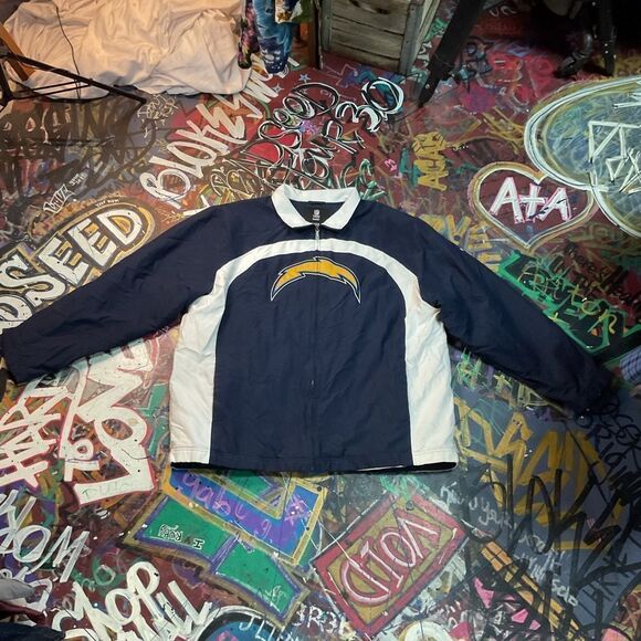 Y2K Reebok NFL Chargers Jacket 2XL | Embroidered Logo Fleece Lined team apparel - Picture 1 of 12